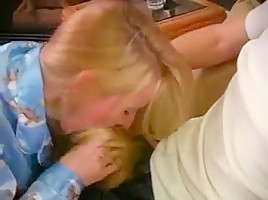 Blonde Hair Job On Sofa