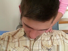 Blonde Step mother-in-law rides his huge dick
