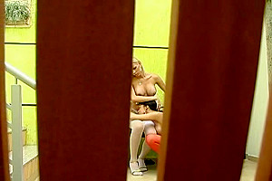 Blonde Tranny Fucking A Girl