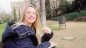 Blonde in pantyhose fucks in bushes