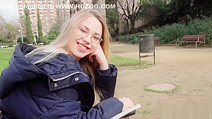 Blonde in pantyhose fucks in bushes