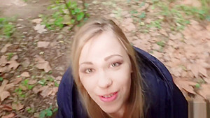 Blonde in pantyhose fucks in bushes