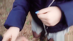 Blonde in pantyhose fucks in bushes