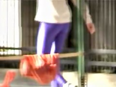 Blue spandex pants caught in the street by hot hunter 03zp