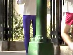 Blue spandex pants caught in the street by hot hunter 03zp