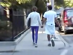 Blue spandex pants caught in the street by hot hunter 03zp
