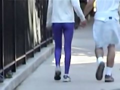 Blue spandex pants caught in the street by hot hunter 03zp