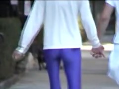 Blue spandex pants caught in the street by hot hunter 03zp