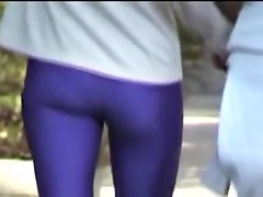Blue spandex pants caught in the street by hot hunter 03zp