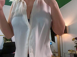 Bra Fetish Trying Lace Bras And Trasnparent Blouses - Alexsis Faye