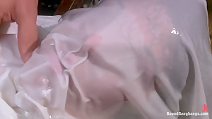 Brand New Girl Gets Tied up, Gangbanged, and Dp'ed all for the FIRST TIME EVER!!!!