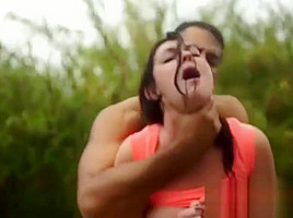 Brittany Shae getting slapped in the face with a big cock