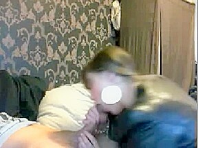 Brunette Sucks Big Cock