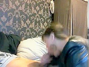 Brunette Sucks Big Cock