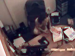 Brunette dildo fucks pussy in the office chair in vid