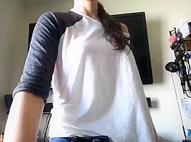 Brunettes Striptease And Dildo Masturbation