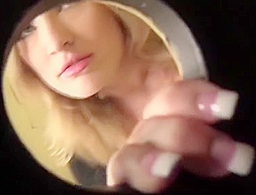 Busty Babe Sucks Gloryhole Cock