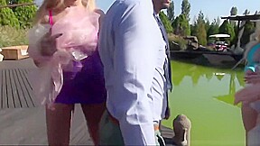 Busty Sluts Get Double Penetrated By The Pool