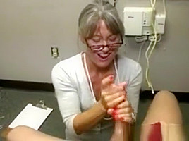 Busty Spex Cougar Tugs Hard Dick