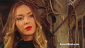 Busty Tied Up Lesbian Slave Whipped By Dominant Madame
