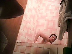Busty hairy mature in bathroom