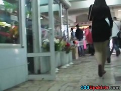 Cameraman hurries up to spy upskirt