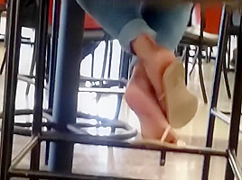 Candid Beautiful Ebony Feet in Cafeteria 3