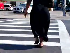 Candid see through black dress ebony booty of NYC