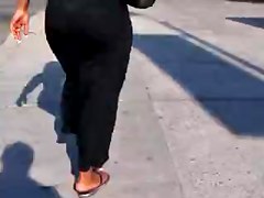 Candid see through black dress ebony booty of NYC