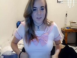 Chubby blonde amateur teen 18+ teasing herself