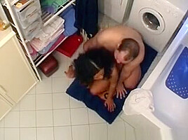 Chunky Perv Pumps Beautiful African teen 18+ In The Restroom