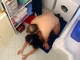 Chunky Perv Pumps Beautiful African teen 18+ In The Restroom