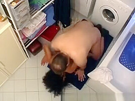Chunky Perv Pumps Beautiful African teen 18+ In The Restroom