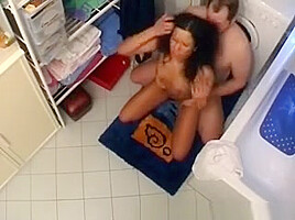Chunky Perv Pumps Beautiful African teen 18+ In The Restroom