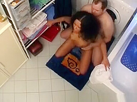 Chunky Perv Pumps Beautiful African teen 18+ In The Restroom