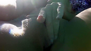 Curvy Alison swims and masturbates in the pool