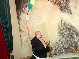 Curvy Big Breasted Bbw Housemaid Playing With Something She Found - MatureNL