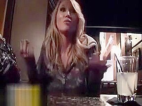 Cute Babe With Big Round Tits Drinking