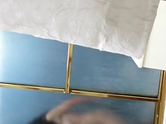 Dark haired girl in the shower sexy naked body view