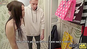 Debt4k  Collector bangs virgin asshole of the pretty wife Candy Kay to write off the debt