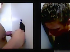 Dumb dude fooled into gay blowjob at gloryhole