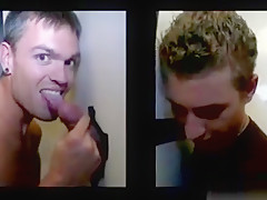 Dumb dude fooled into gay blowjob at gloryhole
