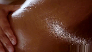 Ebony beauty massaging