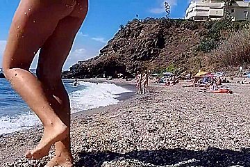 Enjoy With Me Exciting Atmosphere Of The Public Nudist Beach # Public Pee At Nudist Beach