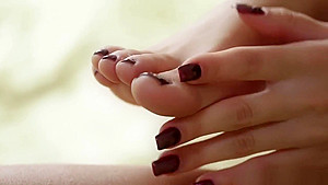 European Babe Footfucks