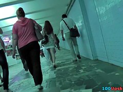 Exceedingly thrilling spy upskirt movie scene