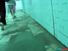 Exceedingly thrilling spy upskirt movie scene