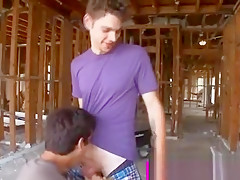 Exhibitionist gay blowjob in public