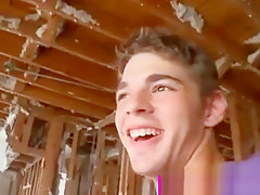 Exhibitionist gay blowjob in public