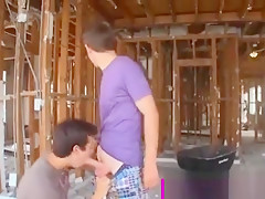 Exhibitionist gay blowjob in public
